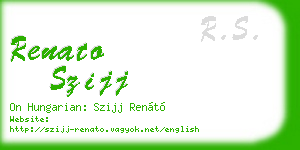 renato szijj business card