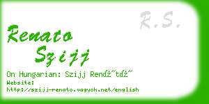 renato szijj business card